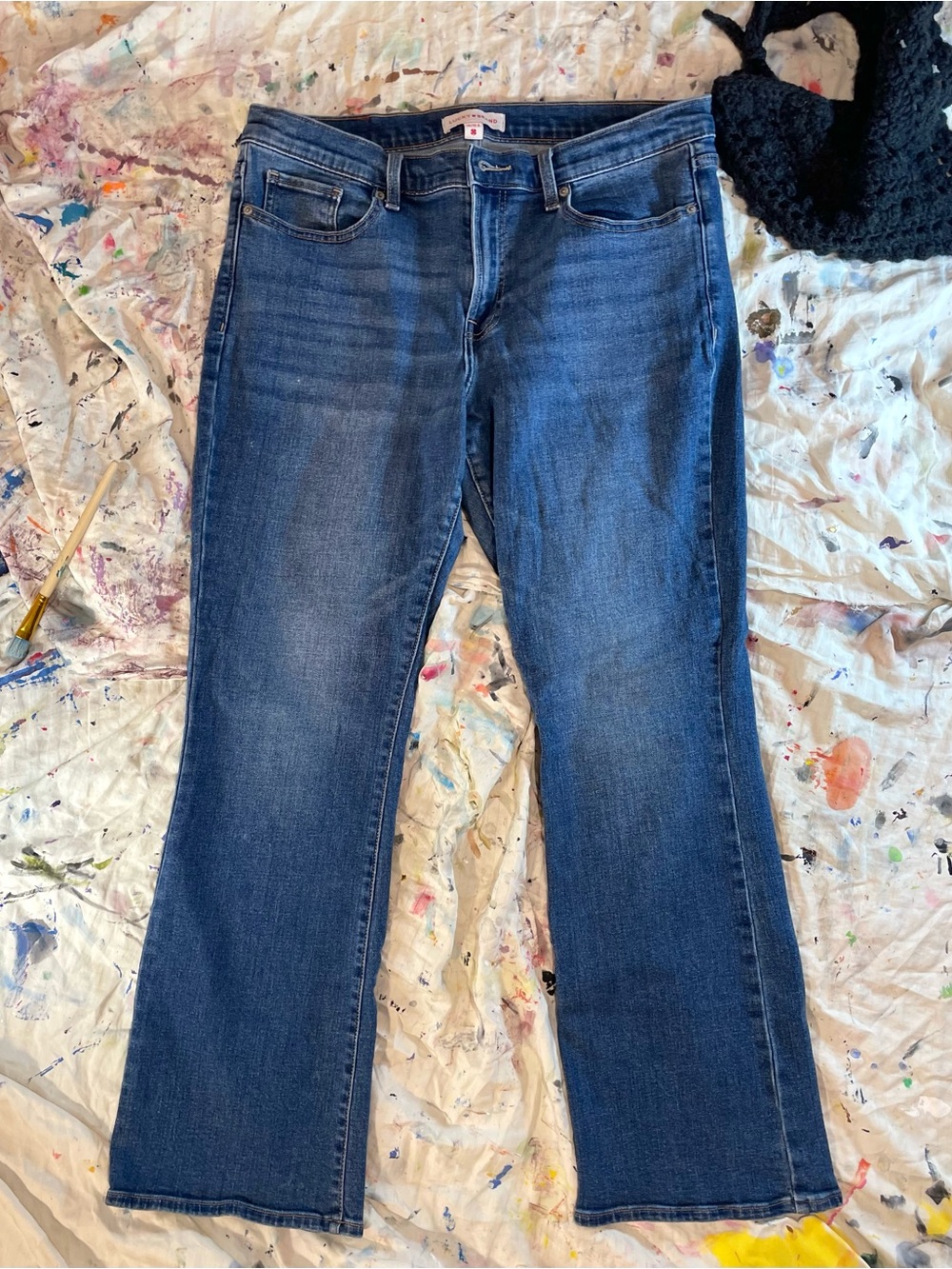 Lucky Brand Sweet Mid Rise Boot Jeans Womens 14/32 A Blue Dark Wash Denim